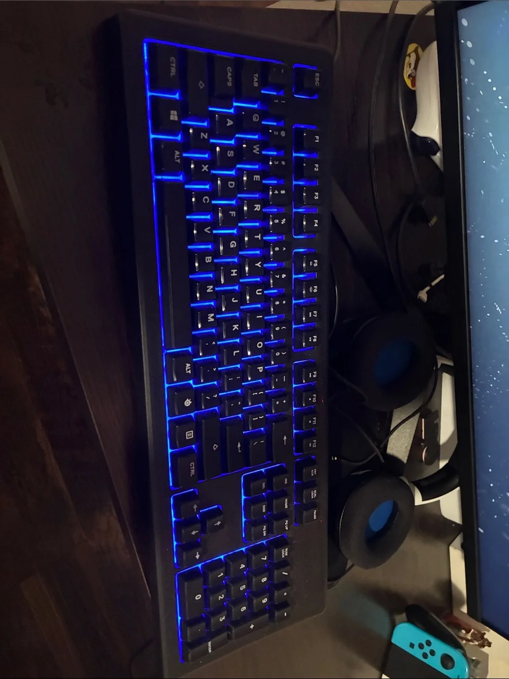 Backlit Black Gaming Keyboard with Blue LED